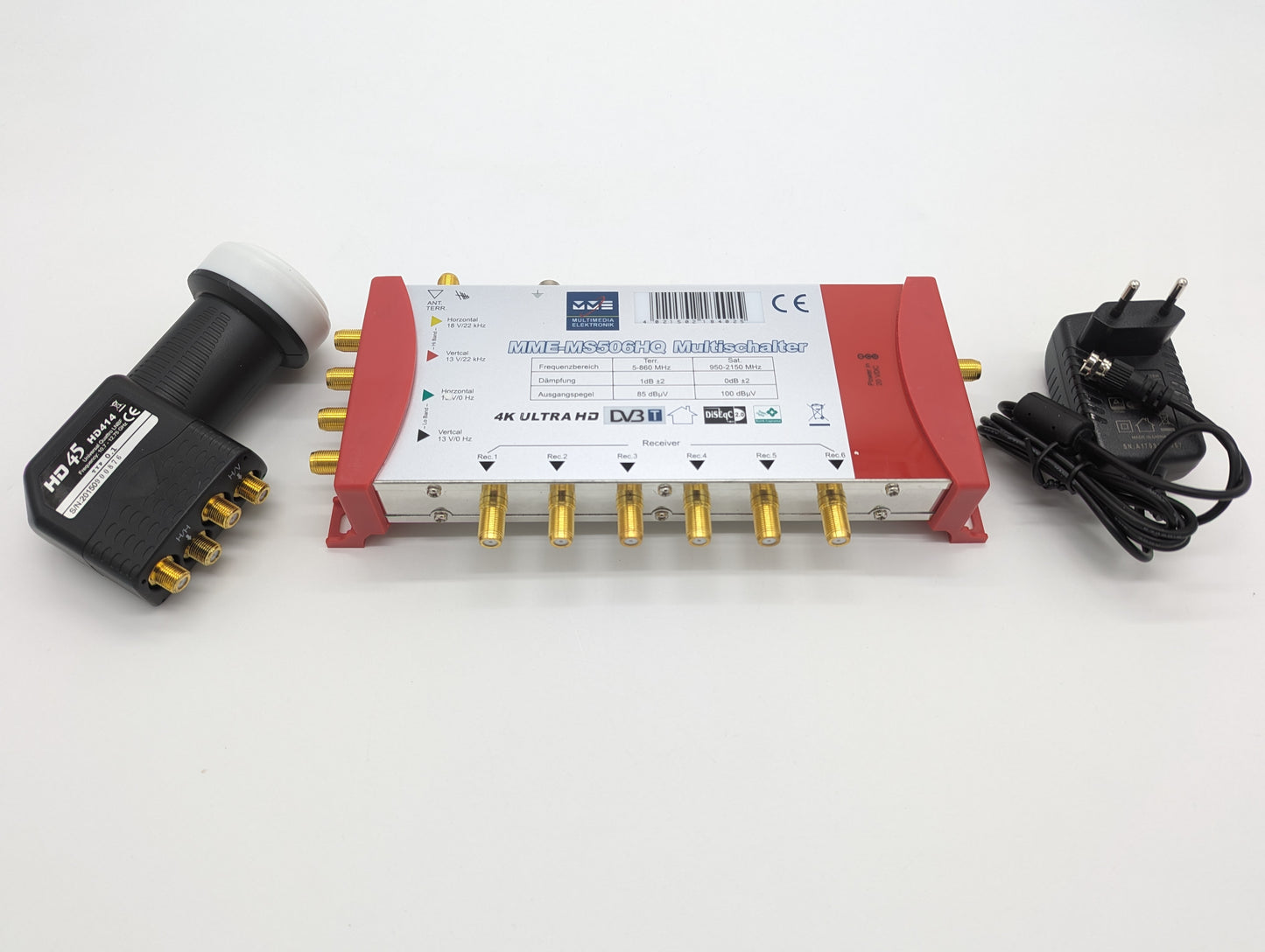 BEST Multiswitch Multischalter 5/6 DIGITAL HD 4K, 6 Teilnehmer, UltraHD 3D + Quattro LNB