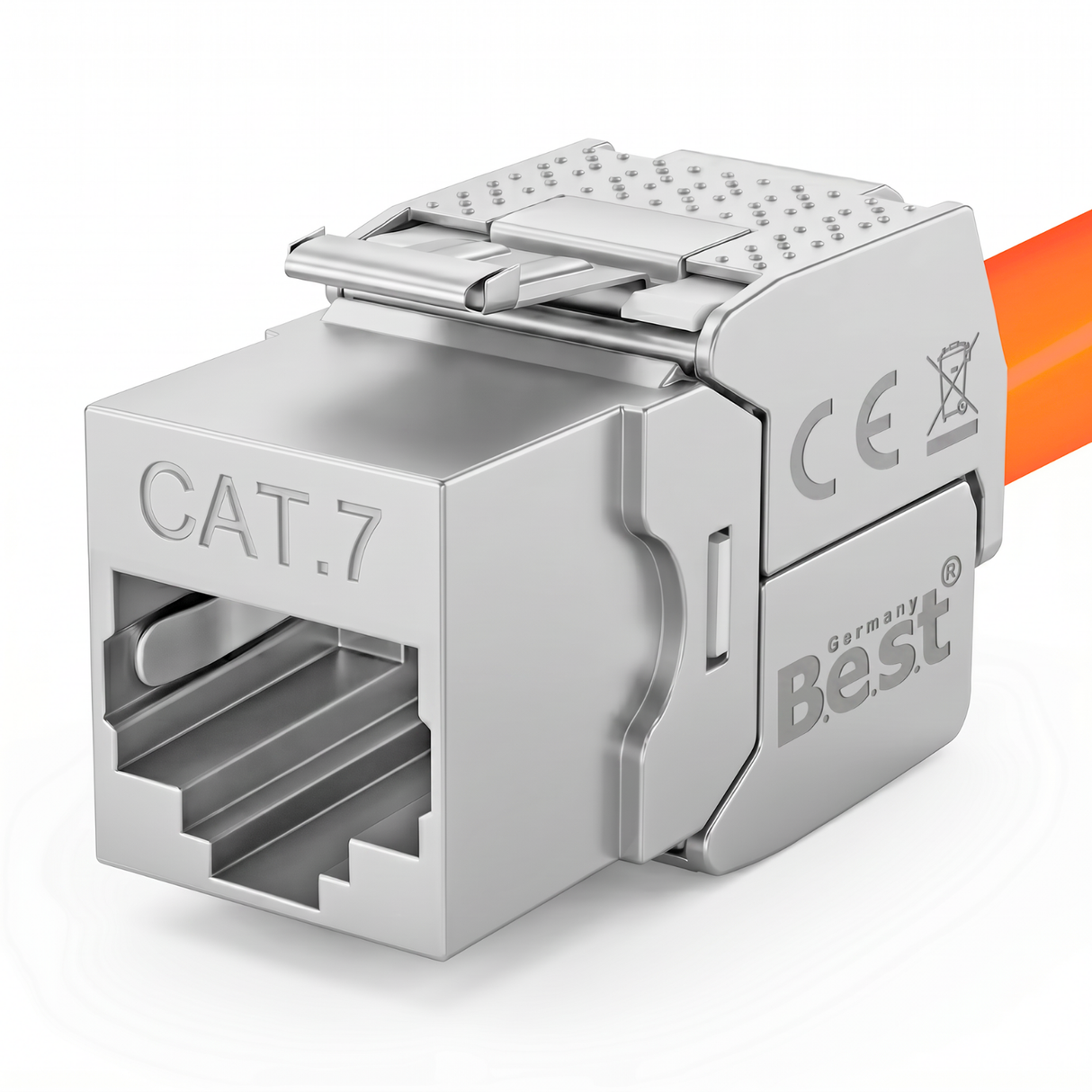 CAT 7 Keystone Netzwerkmodul RJ45 – High-Speed Keystone Buchse, werkzeugfreie Montage, 10 Gbit/s, STP geschirmt, vergoldete Kontakte, kompatibel mit AWG 22–26 & Patchpanel/Netzwerkdosen