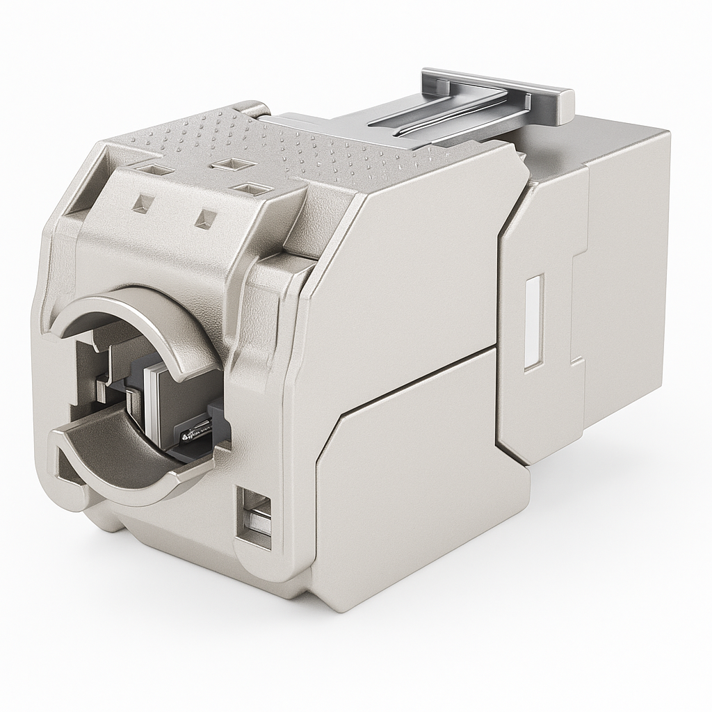 CAT6a Keystone Netzwerkmodul RJ45 – High-Speed Keystone Buchse, werkzeugfreie Montage, 10 Gbit/s, STP geschirmt, vergoldete Kontakte, kompatibel mit AWG 22–26 & Patchpanel/Netzwerkdosen