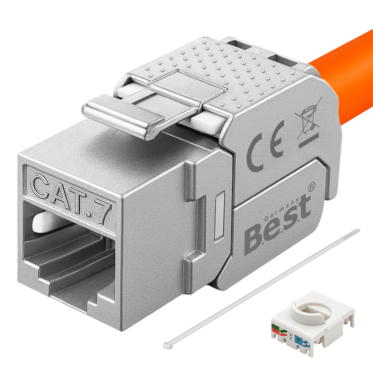 CAT 7 Keystone Netzwerkmodul RJ45 – High-Speed Keystone Buchse, werkzeugfreie Montage, 10 Gbit/s, STP geschirmt, vergoldete Kontakte, kompatibel mit AWG 22–26 & Patchpanel/Netzwerkdosen
