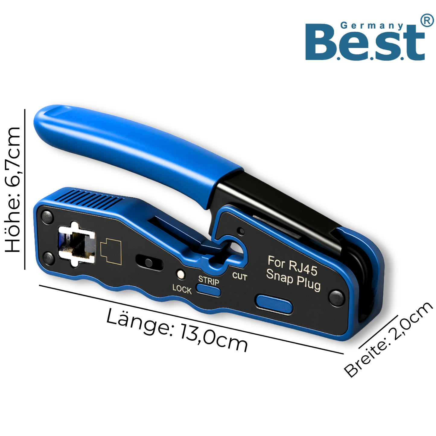 3 in 1 Crimpzange Netzwerkwerkzeug, Presszange für RJ45 Stecker Abisolieren, Schneiden und Crimpen für CAT5, CAT5e, CAT6, CAT6a, CAT7 (8P)