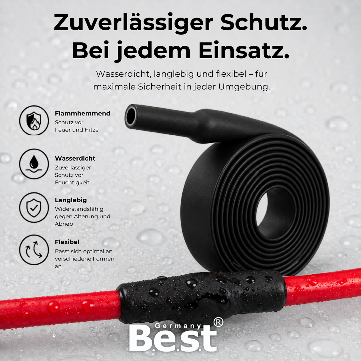 Schrumpfschlauch wasserdicht 2m Ø8-52mm mit Innenkleber, 4:1 Schrumpfverhältnis, PVC hitzebeständig & flammhemmend, Kabelisolierung, KFZ Elektrik, Lötstellen, Reparatur, Elektrotechnik, DIY Set