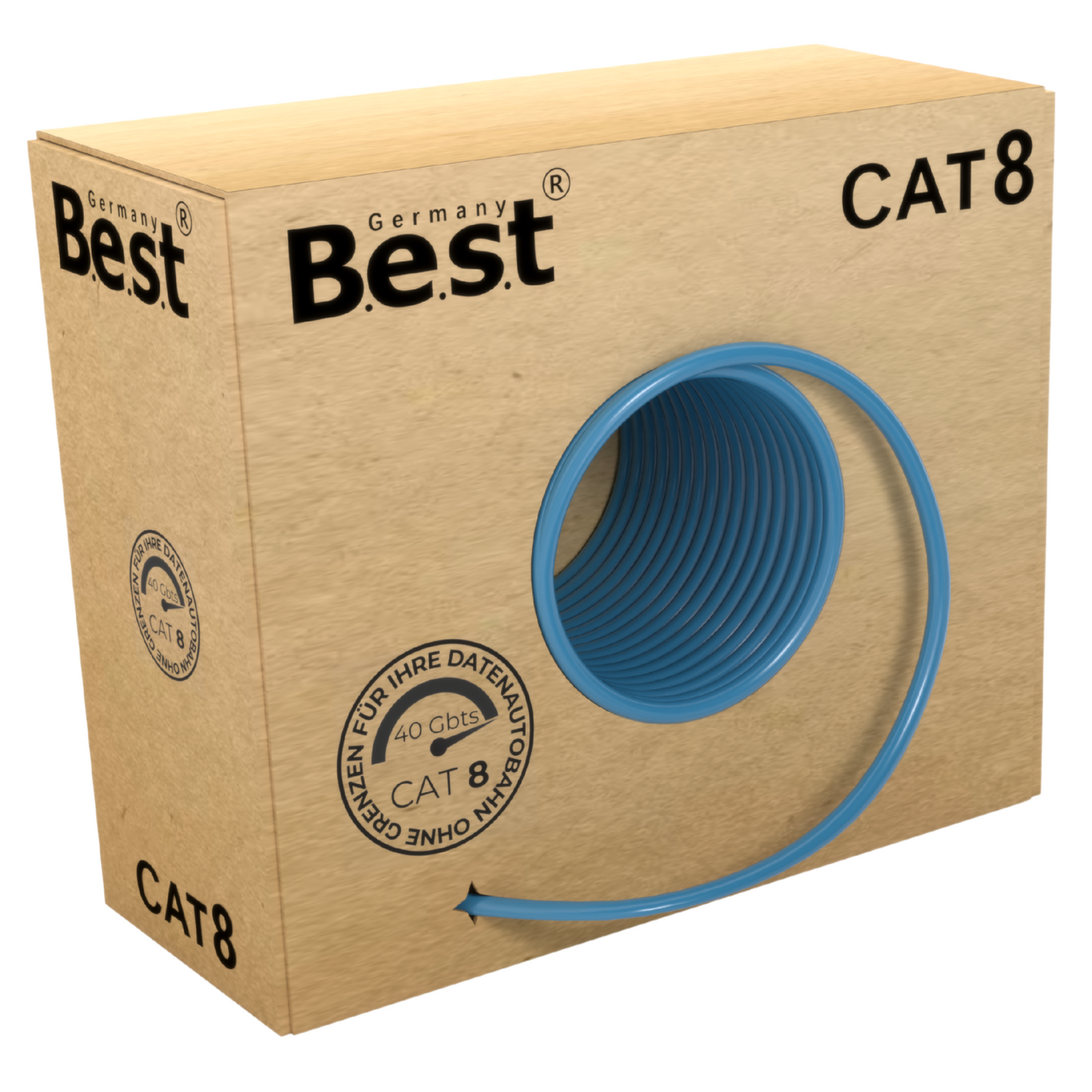 50m CAT 8 Netzwerkkabel Verlegekabel Halogenfrei Installationskabel 40 Gbit/s CAT8 Verkabelung Netzwerk Datenkabel CAT8.1 LAN
