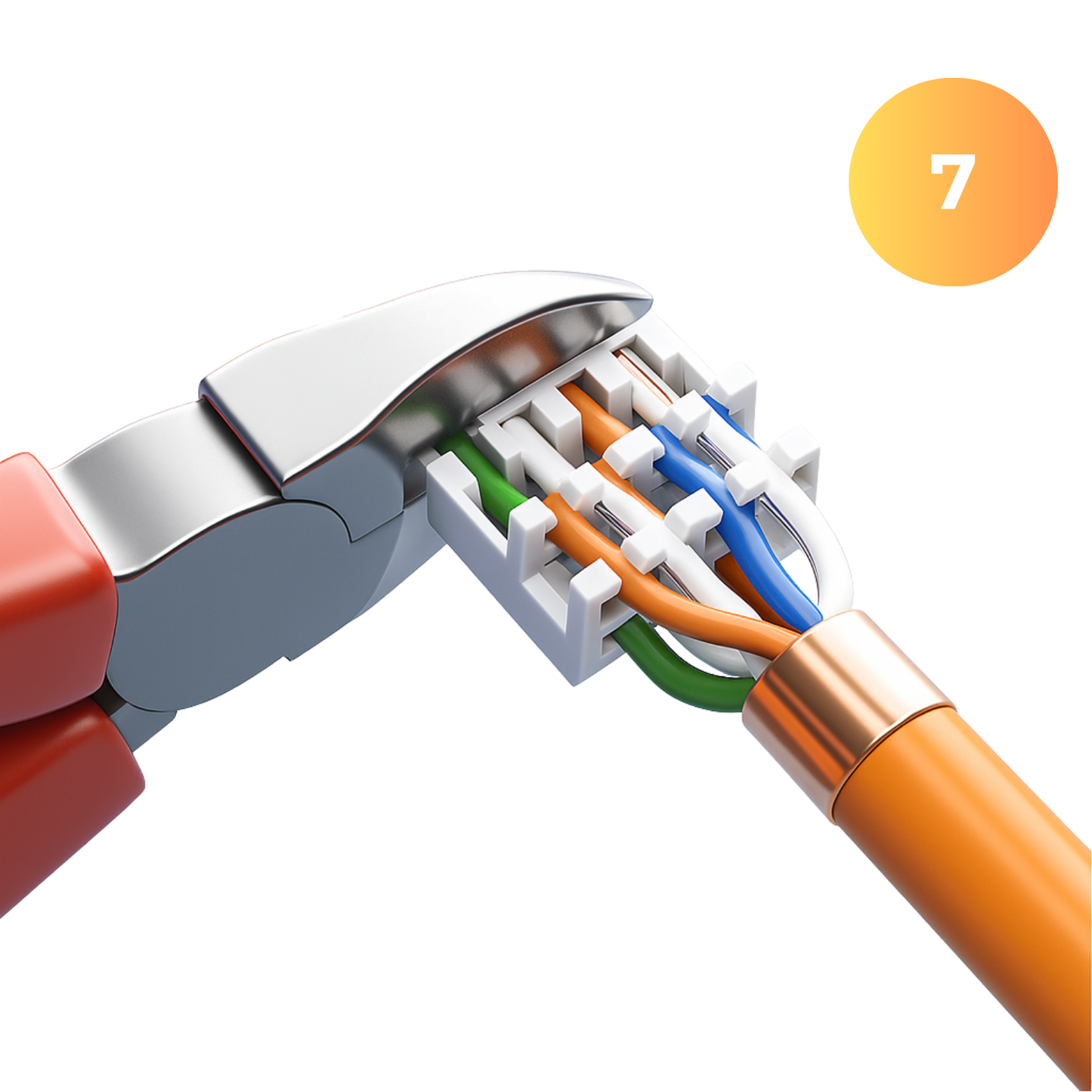 CAT 7 RJ45 Stecker – werkzeuglose Netzwerkstecker für Ethernet, Verlegekabel & Netzwerkkabel | Gigabit fähig, STP geschirmt, 10 Gbit/s, vergoldete Kontakte