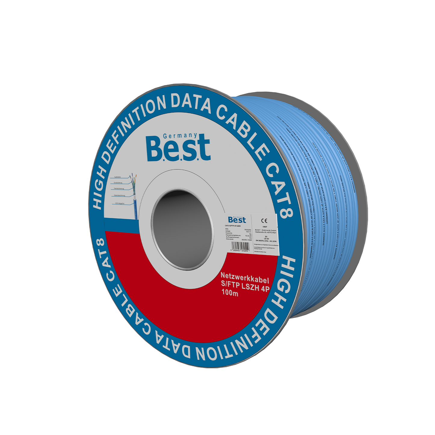 100M CAT 8 Netzwerkkabel Verlegekabel Kupfer LAN Kabel Ethernetkabel S/FTP 40 Gbit/s Kat 8 reines Kupfer Datenkabel PoE++ LSZH Datenkabel Simplex