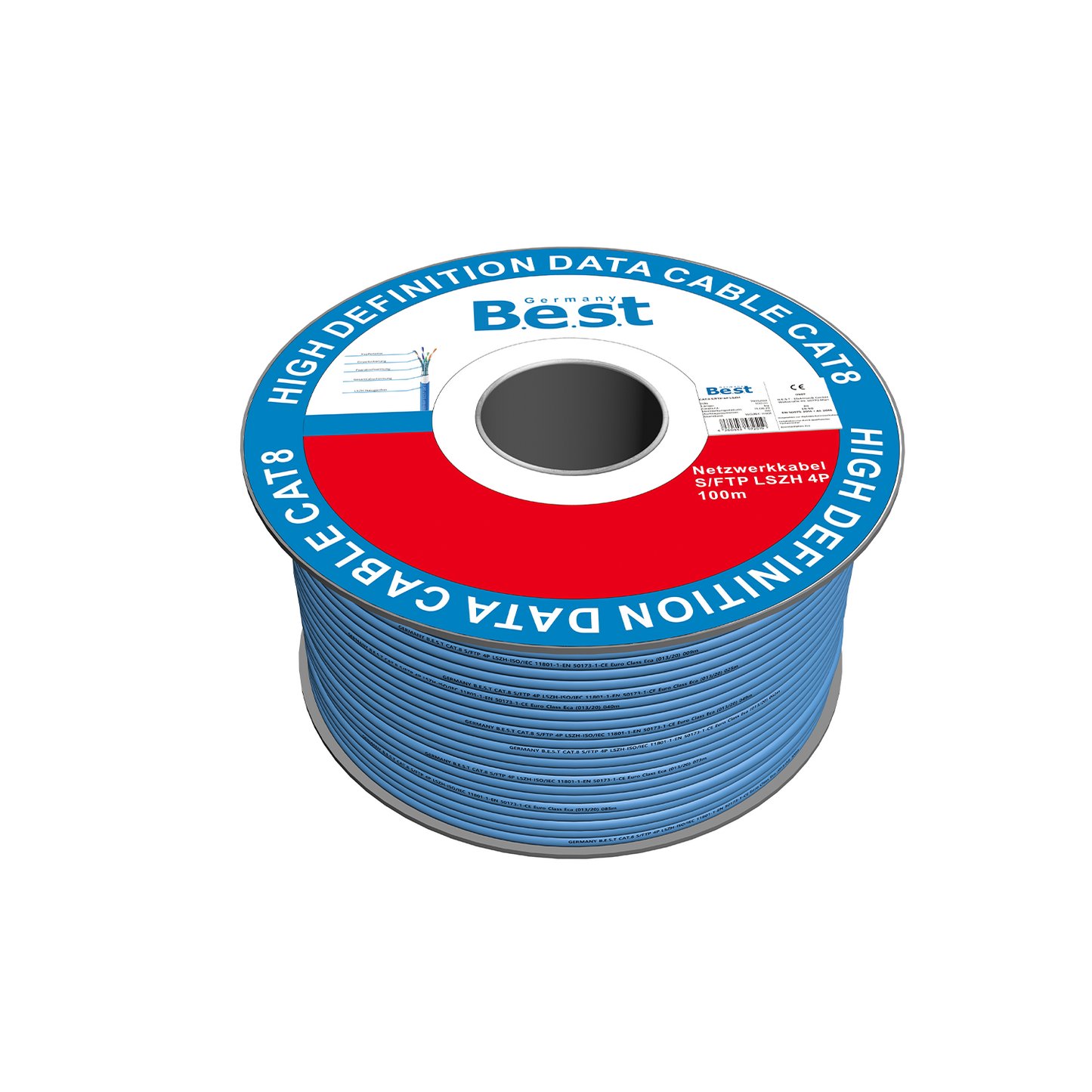 100M CAT 8 Netzwerkkabel Verlegekabel Kupfer LAN Kabel Ethernetkabel S/FTP 40 Gbit/s Kat 8 reines Kupfer Datenkabel PoE++ LSZH Datenkabel Simplex