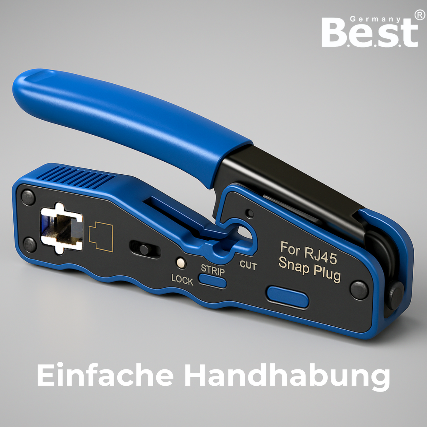 3 in 1 Crimpzange Netzwerkwerkzeug, Presszange für RJ45 Stecker Abisolieren, Schneiden und Crimpen für CAT5, CAT5e, CAT6, CAT6a, CAT7 (8P)