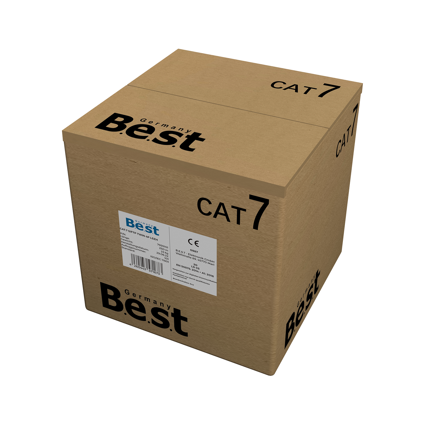 CAT 7 250M Duplex Netzwerkkabel Verlegekabel Kupfer LAN Kabel Ethernetkabel S/FTP 10 Gbit/s Kat 7 reines Kupfer Datenkabel PoE+ LSZH Datenkabel
