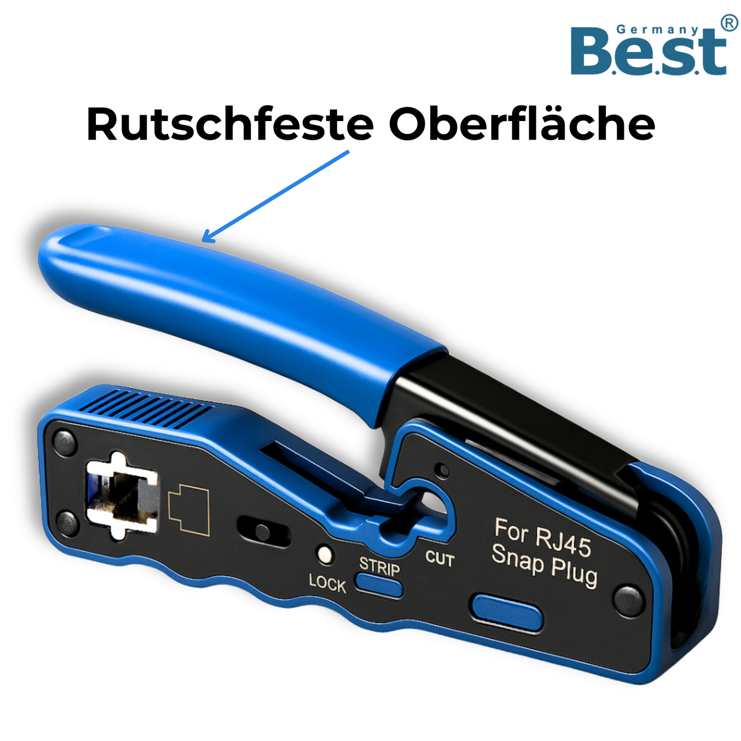 3 in 1 Crimpzange Netzwerkwerkzeug, Presszange für RJ45 Stecker Abisolieren, Schneiden und Crimpen für CAT5, CAT5e, CAT6, CAT6a, CAT7 (8P)