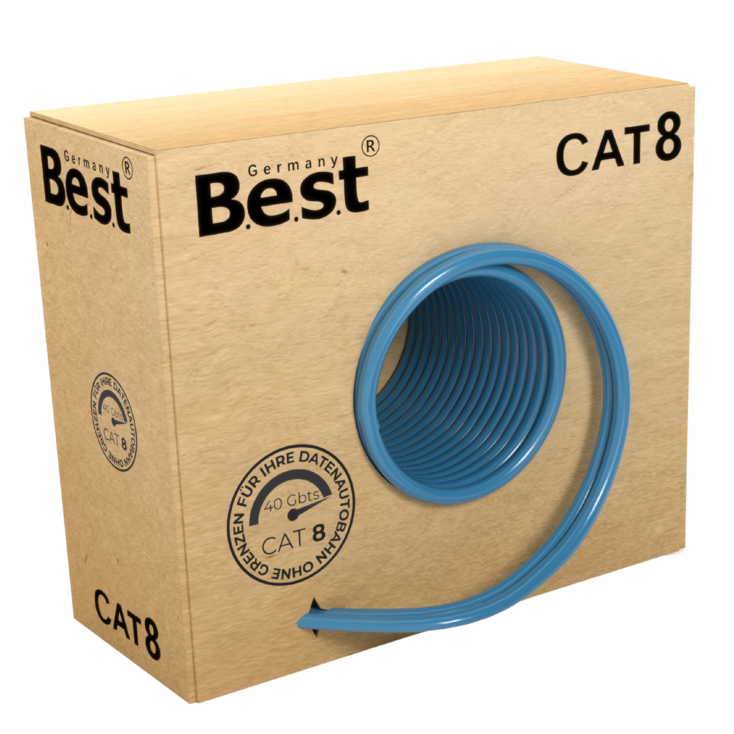 50m CAT 8 Duplex Netzwerkkabel Verlegekabel Halogenfrei Installationskabel 40 Gbit/s CAT8 Verkabelung Netzwerk Datenkabel CAT8.1 LAN