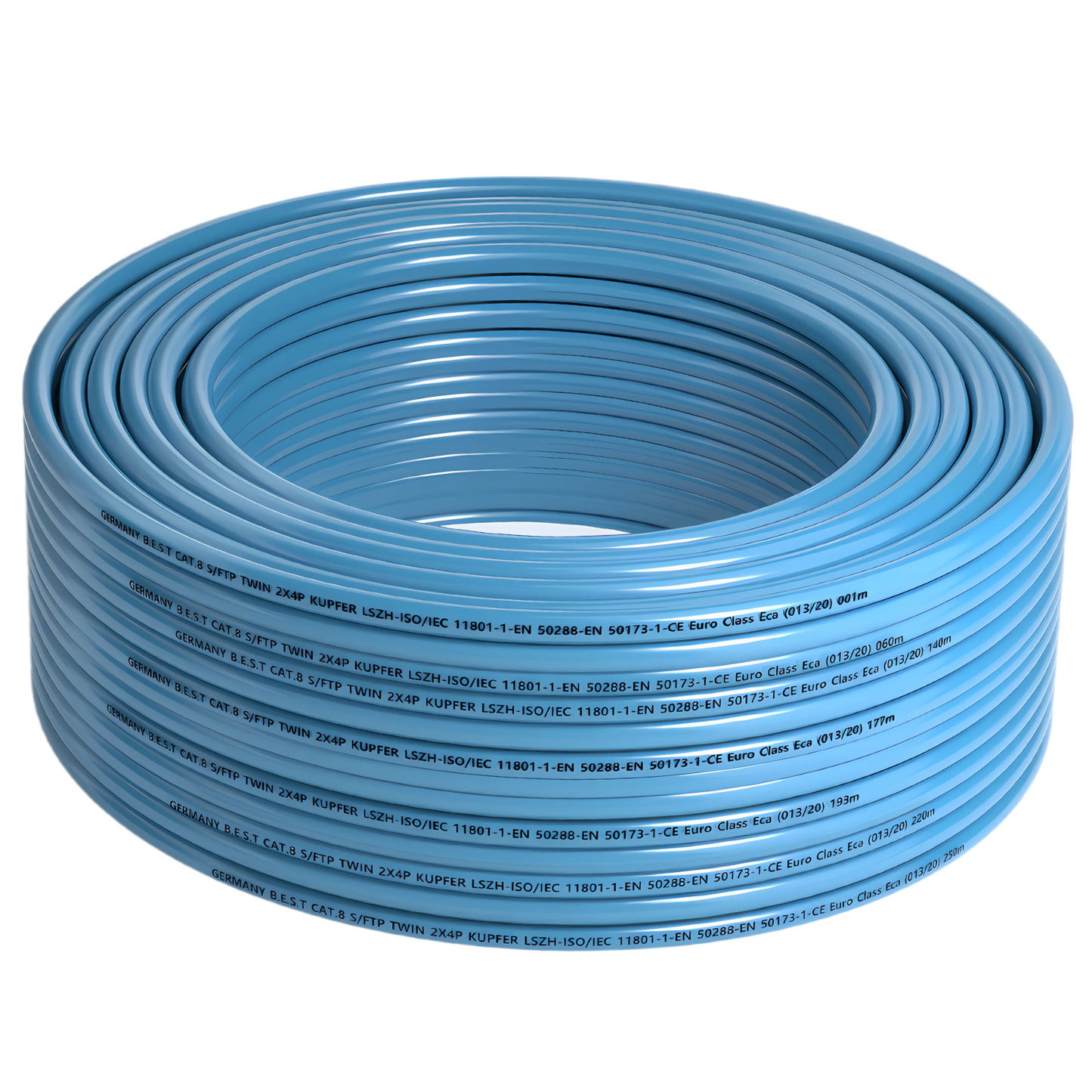 50m CAT 8 Duplex Netzwerkkabel Verlegekabel Halogenfrei Installationskabel 40 Gbit/s CAT8 Verkabelung Netzwerk Datenkabel CAT8.1 LAN