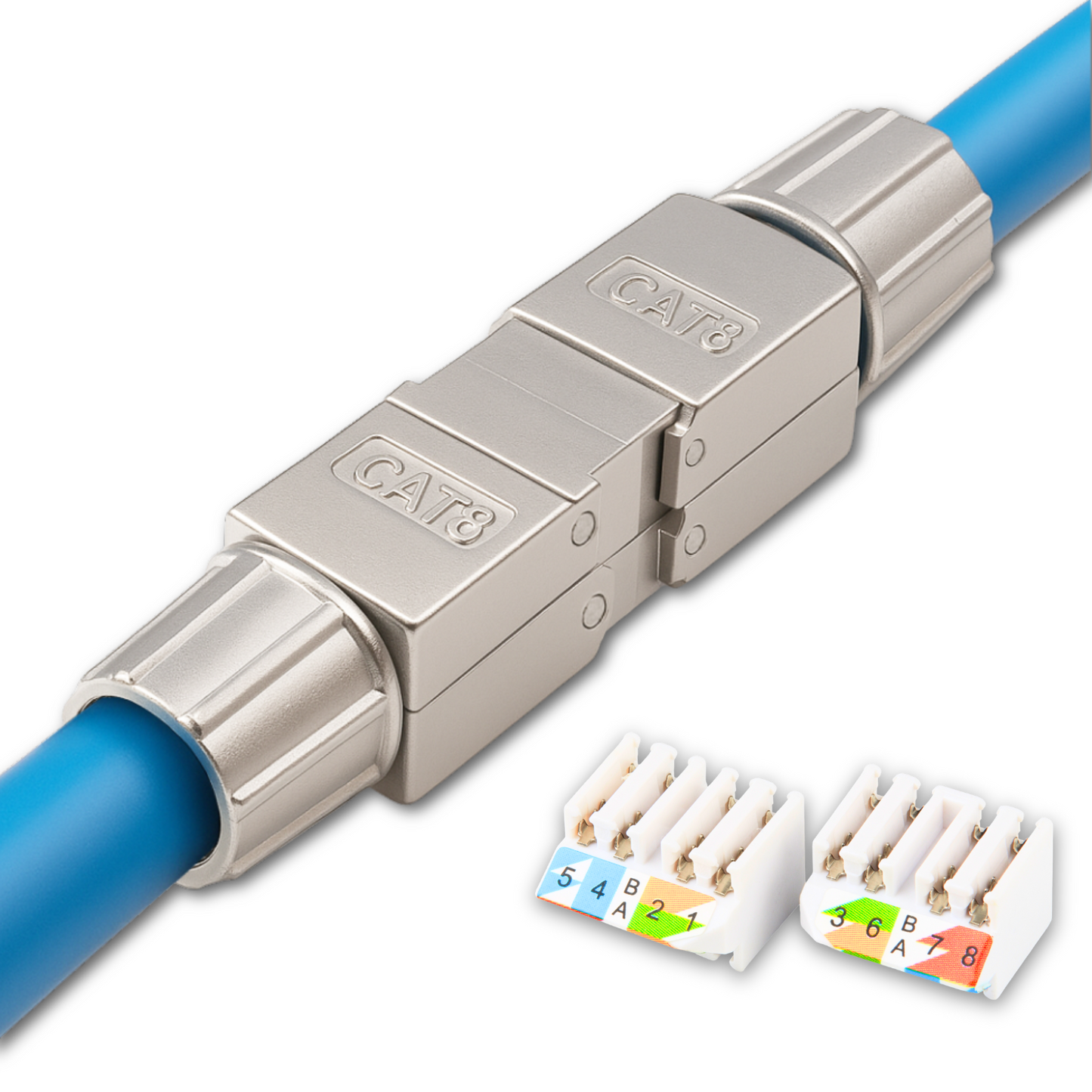 CAT 8 werkzeugloser Netzwerkverbinder LSA STP feldkonfektionierbare Kupplung Adapter für Ethernet LAN Verlegekabel