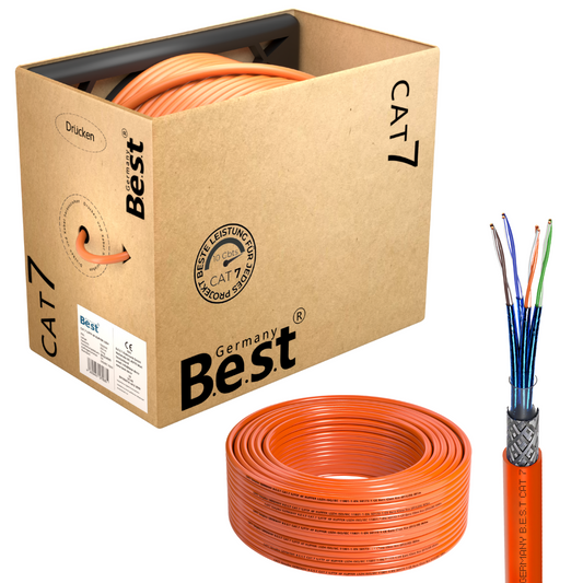 CAT 7 200M Simplex Netzwerkkabel Verlegekabel Kupfer LAN Kabel Ethernetkabel S/FTP 10 Gbit/s Kat 7 reines Kupfer Datenkabel PoE+ LSZH Datenkabel