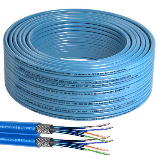 25M CAT 8 Duplex Netzwerkkabel Verlegekabel Kupfer LAN Kabel Ethernetkabel S/FTP 40 Gbit/s Kat 8 reines Kupfer Datenkabel PoE++ LSZH Datenkabel