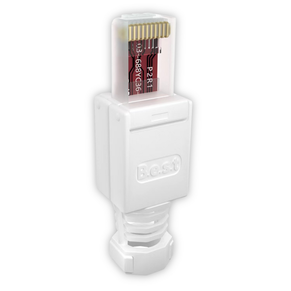 Netzwerkstecker RJ45 CAT7 CAT6 werkzeugfrei weiß - Werkzeugloser LAN UTP Kabel Stecker für CAT5, CAT6, CAT7 - Geeignet für Verlege- und Patchkabel