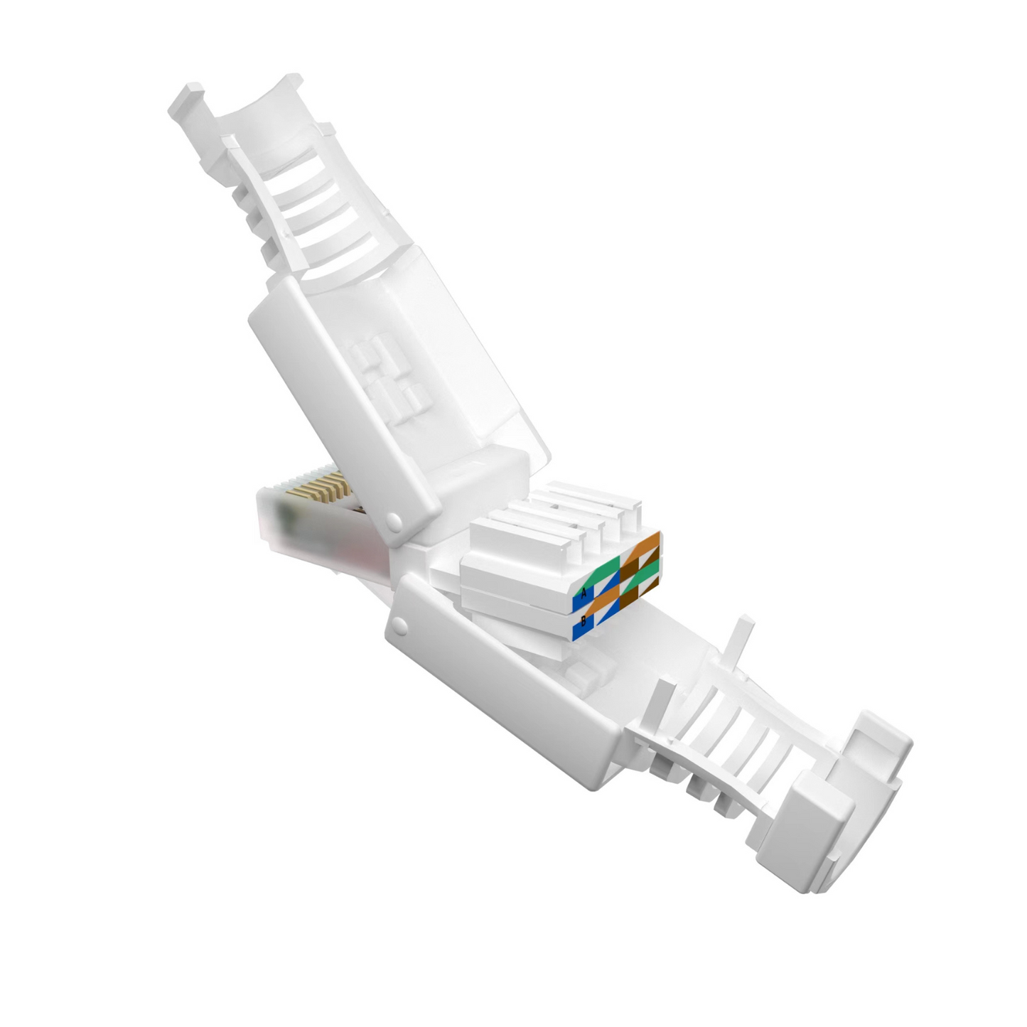 Netzwerkstecker RJ45 CAT7 CAT6 werkzeugfrei - Werkzeugloser LAN UTP Kabel Stecker für CAT5, CAT6, CAT7 - Geeignet für Verlege- und Patchkabel