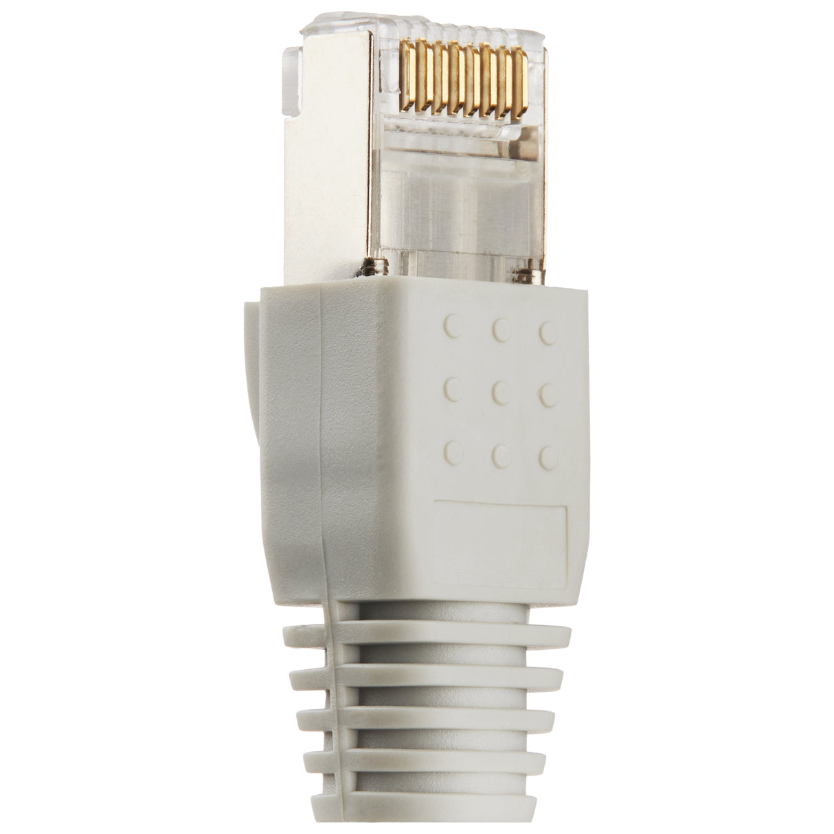 RJ45 Netzwerkstecker Grau für Datenkabel – mit Knickschutz, Einführhilfe & Zugentlastung für CAT6/CAT6A/CAT7 Kabel