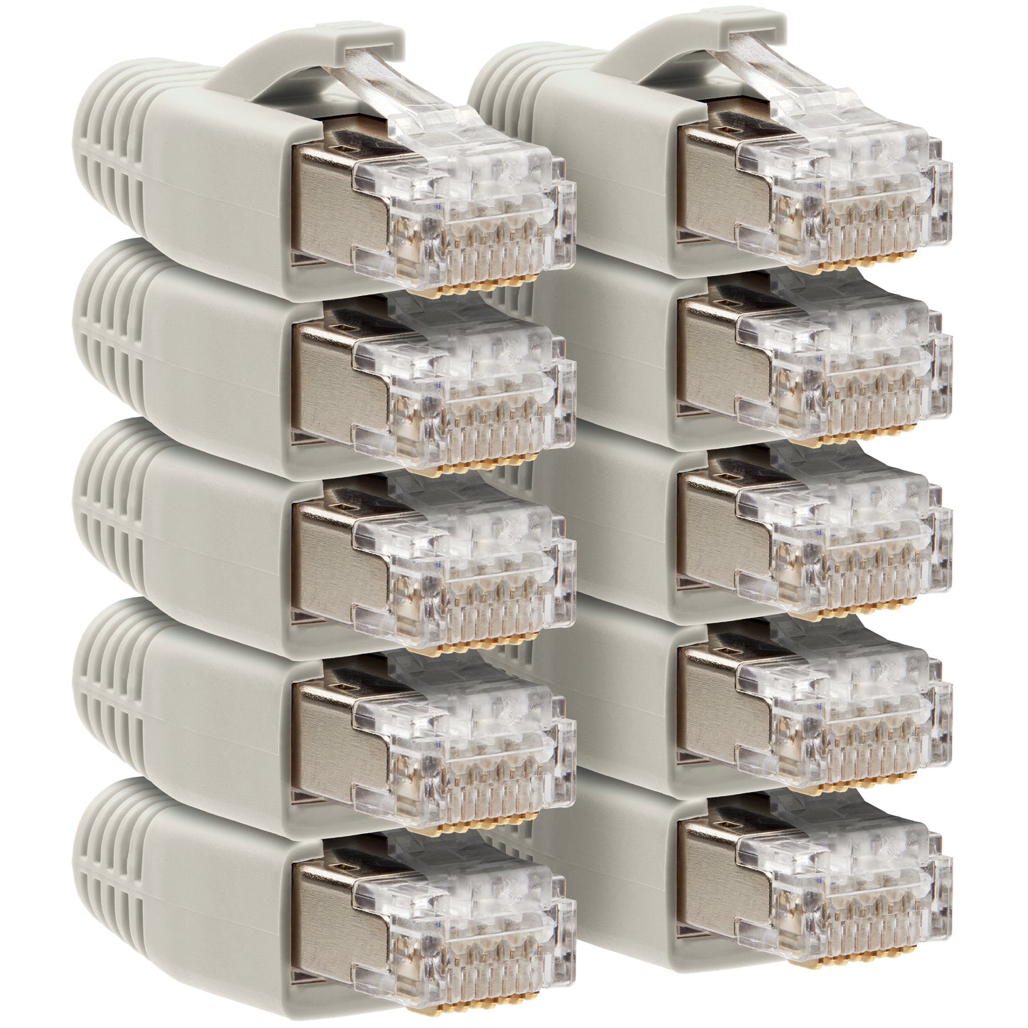 RJ45 Netzwerkstecker für Datenkabel – mit Knickschutz, Einführhilfe & Zugentlastung für CAT6/CAT6A/CAT7 Kabel