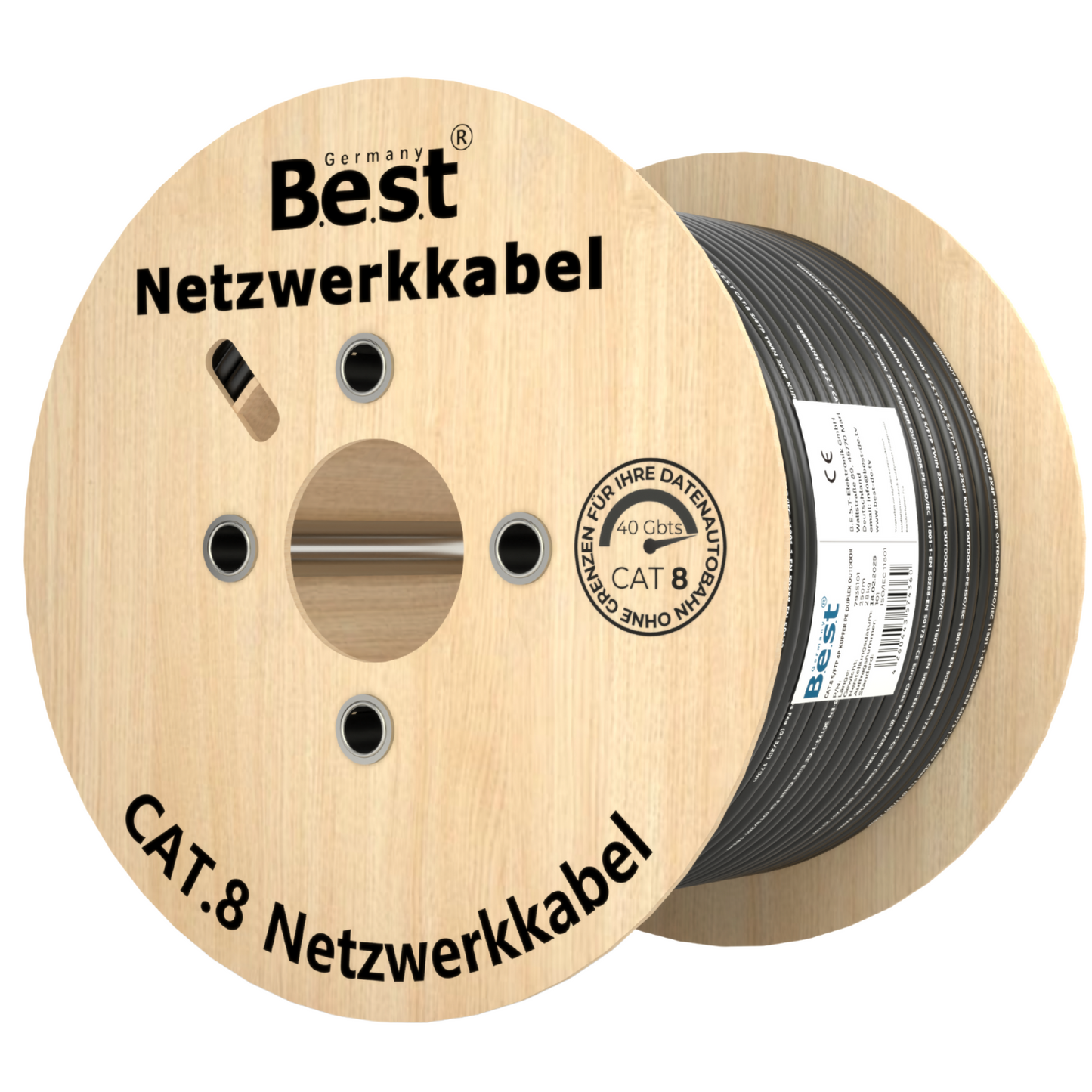 250m CAT 8 Duplex Outdoor Netzwerkkabel Verlegekabel Halogenfrei Installationskabel 40 Gbit/s CAT8 Verkabelung Netzwerk Datenkabel CAT8.1 LAN