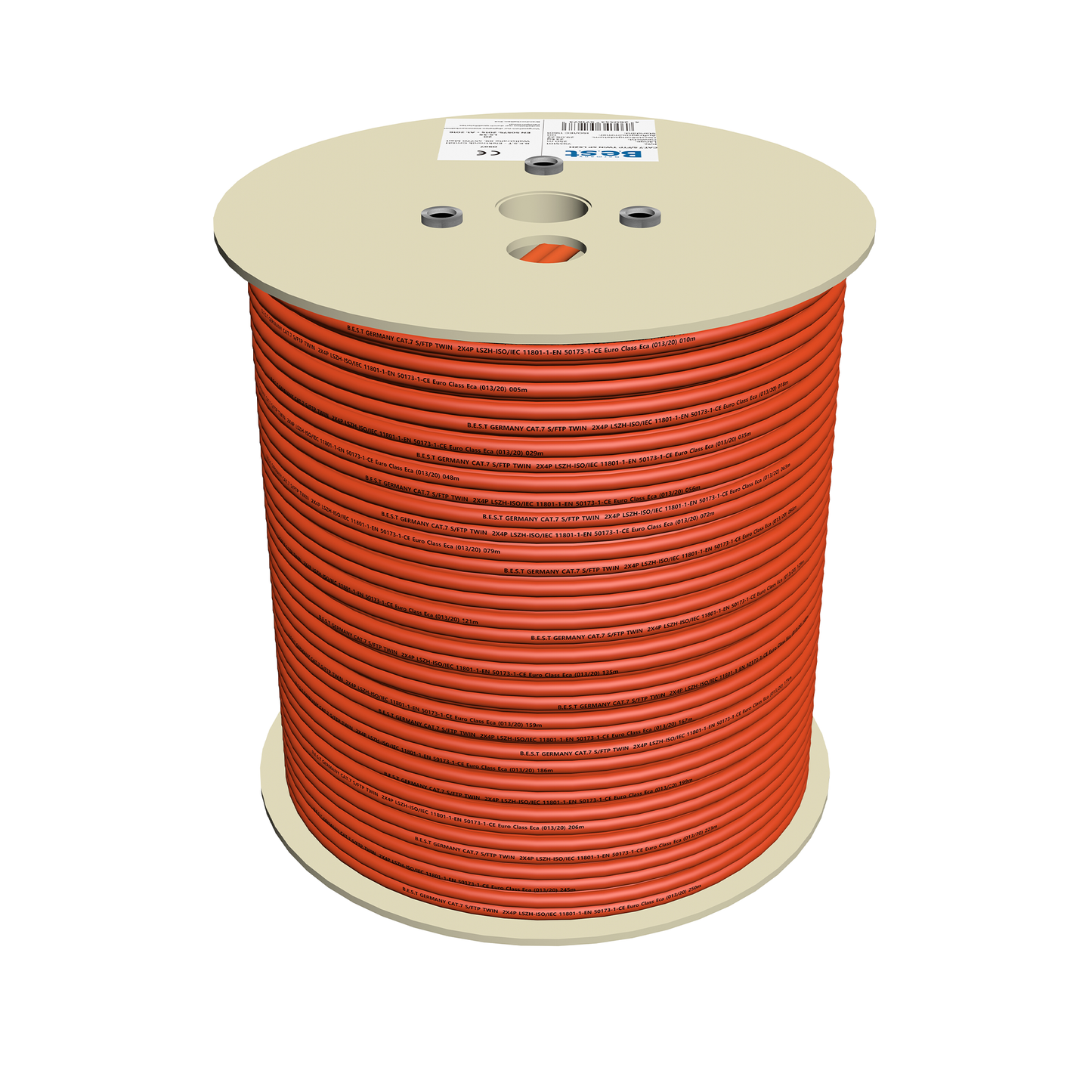 CAT 7 Verlegekabel 250m Duplex BEST Gigabit Netzwerkkabel KUPFER