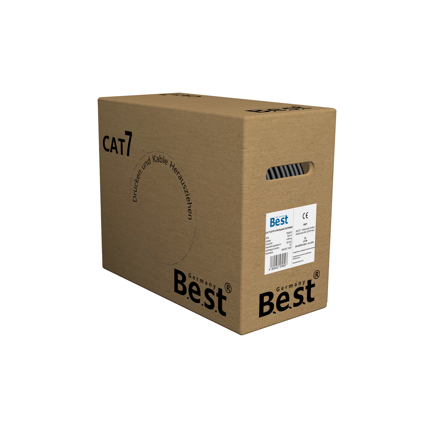 CAT 7 100M Simplex Erdkabel Netzwerkkabel Outdoorkabel LAN Kabel Ethernetkabel S/FTP 10 Gbit/s Kat 7 reines Kupfer PoE+ LSZH Datenkabel