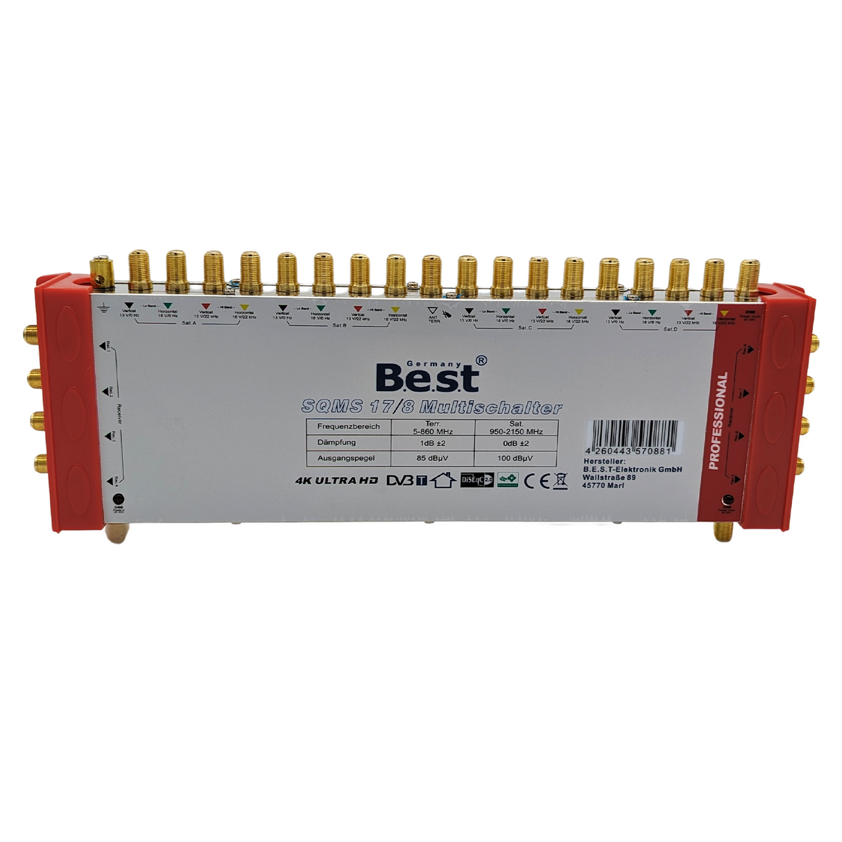 BEST Multiswitch Multicontacteur 17/8 NUMÉRIQUE HD 4K, 8 participants, UltraHD 3D NEUF