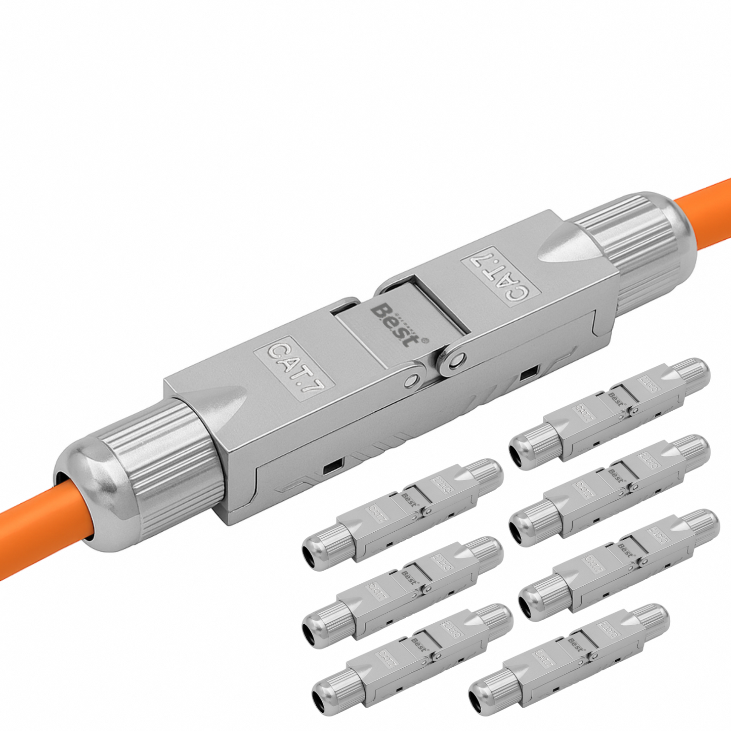 CAT 7 Netzwerkverbinder werkzeuglos STP Kupplung feldkonfektionierbar für Ethernetkabel Verlegekabel LAN Kabel Kabelverbinder