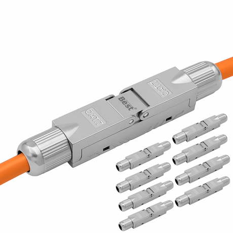 CAT 7 Netzwerkverbinder werkzeuglos STP Kupplung feldkonfektionierbar für Ethernetkabel Verlegekabel LAN Kabel Kabelverbinder