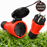 Schukostecker & Schukokupplung Set IP54 16A 250V Außen Garten Stecker Dose