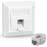 CAT 7 Unterputz Netzwerkdose RJ45 LAN Dose mit Keystone Modul 1-Port / 2-Port bis 10 Gbit/s