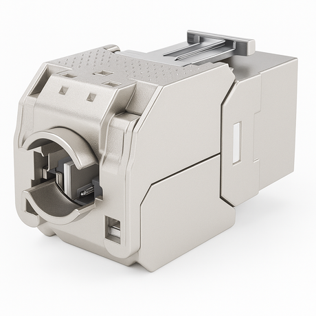 CAT 8 Keystone Netzwerkmodul RJ45 – High-Speed Keystone Buchse, werkzeugfreie Montage, 40 Gbit/s, STP geschirmt, vergoldete Kontakte, kompatibel mit AWG 22–26 & Patchpanel/Netzwerkdosen