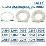Glasfaserkabel 0,5-100M Simplex LC/APC - LC/APC LSZH Patchkabel LWL 3,00mm Patchcord