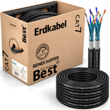 Câble réseau extérieur Duplex CAT 7 100 m Câble LAN Ethernet S/FTP 10 Gbit/s Cat 7 Cuivre pur PoE+ LSZH Câble de données