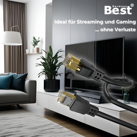 LAN Kabel CAT 8.1 Netzwerkkabel Patchkabel 40,0 Gbits RJ45 S/FTP Kupfer PiMF für PC Router Modem Switch