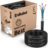 Câble de réseau enterré monobrin CAT 7 200M, câble d'extérieur, câble LAN, câble Ethernet S/FTP 10 Gbit/s Cat 7 cuivre pur PoE++ LSZH câble de données