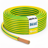 Câble de mise à la terre H07V-K 6mm²-16mm² vert-jaune souple – Conducteur isolé PVC NYAF pour installation photovoltaïque