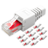 Netzwerkstecker RJ45 CAT7 CAT6 werkzeugfrei weiß - Werkzeugloser LAN UTP Kabel Stecker für CAT5, CAT6, CAT7 - Geeignet für Verlege- und Patchkabel