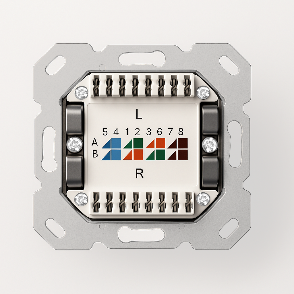 Universal Netzwerkdose LAN Dose Aufputz & Unterputz EIA/TIA 568A&B | 2x RJ45 Port | CAT6a, CAT7, CAT8 kompatibel - Weiß