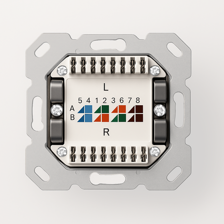 Prise réseau universelle LAN en saillie et encastrée EIA/TIA 568A&B | 2 ports RJ45 | Compatible CAT6a, CAT7, CAT8 - Blanc