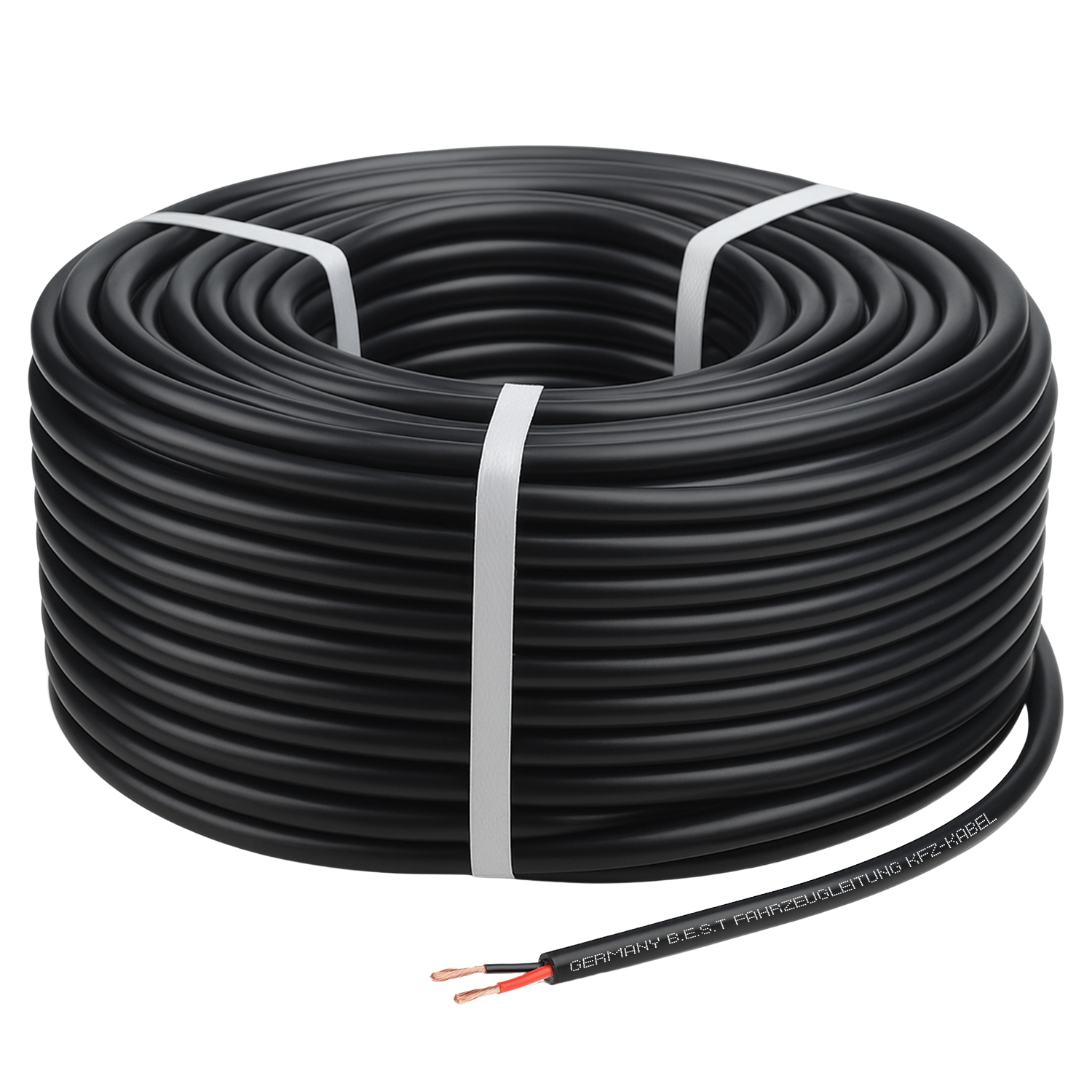 QWORK® Voertuig kabel 6mm² set, 5m rood & 5m zwarte voertuigkabel QWORK® Voertuig kabel 6mm² set, 5m rood & 5m zwarte voertuigkabel