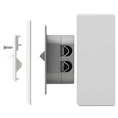 Prise réseau universelle LAN en saillie et encastrée EIA/TIA 568A&B | 2 ports RJ45 | Compatible CAT6a, CAT7, CAT8 - Blanc