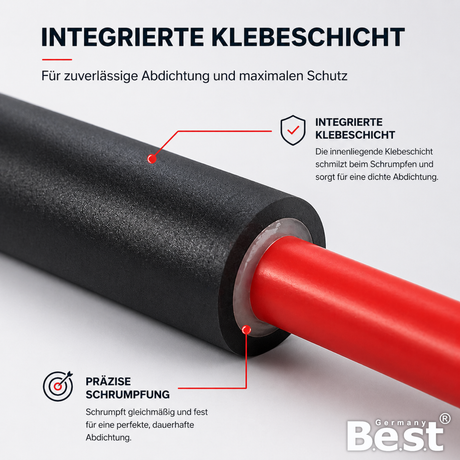 Schrumpfschlauch wasserdicht 2m Ø8-52mm mit Innenkleber, 4:1 Schrumpfverhältnis, PVC hitzebeständig & flammhemmend, Kabelisolierung, KFZ Elektrik, Lötstellen, Reparatur, Elektrotechnik, DIY Set