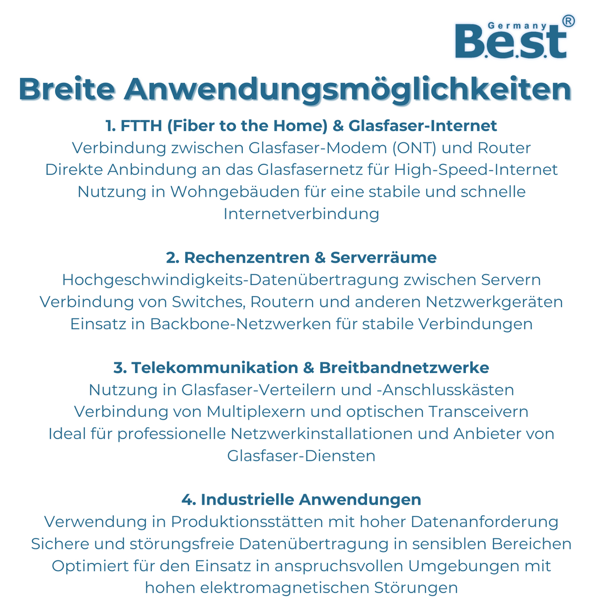 Glasfaserkabel 0,5-100M Simplex LC/APC - LC/APC LSZH Patchkabel LWL 3,00mm Patchcord