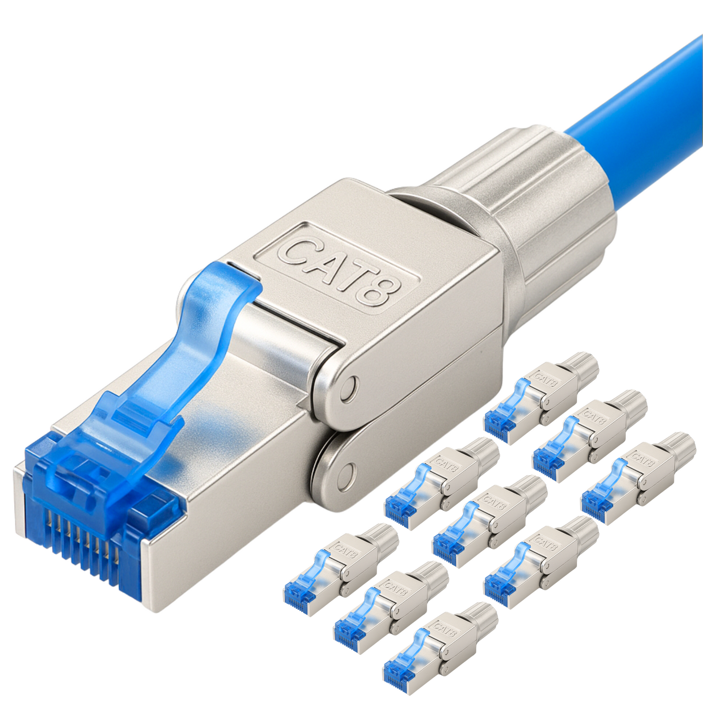 CAT 8 Netzwerkstecker RJ-45 Gigabit für Patchkabel Verlegekabel Cat 8 LAN