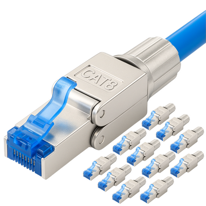 CAT 8 Netzwerkstecker RJ-45 Gigabit für Patchkabel Verlegekabel Cat 8 LAN