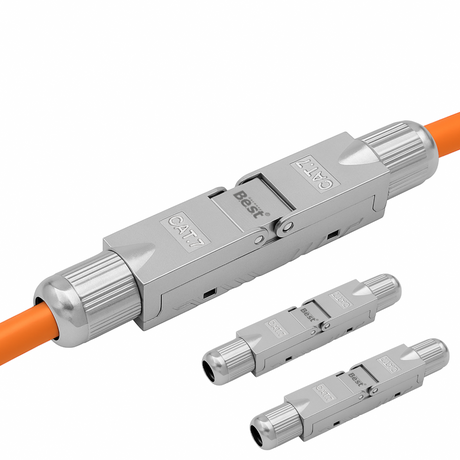 CAT 7 Netzwerkverbinder werkzeuglos STP Kupplung feldkonfektionierbar für Ethernetkabel Verlegekabel LAN Kabel Kabelverbinder