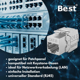 CAT 8 Keystone Netzwerkmodul RJ45 – High-Speed Keystone Buchse, werkzeugfreie Montage, 40 Gbit/s, STP geschirmt, vergoldete Kontakte, kompatibel mit AWG 22–26 & Patchpanel/Netzwerkdosen