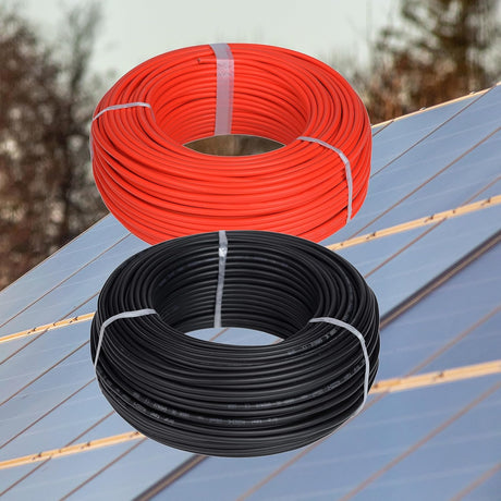 Solarkabel 4mm² 6mm² PV Kabel H1Z2Z2-K Photovoltaik Solarleitung Rot Schwarz 50m 100m für Solaranlage PV Anlage (Kopie)