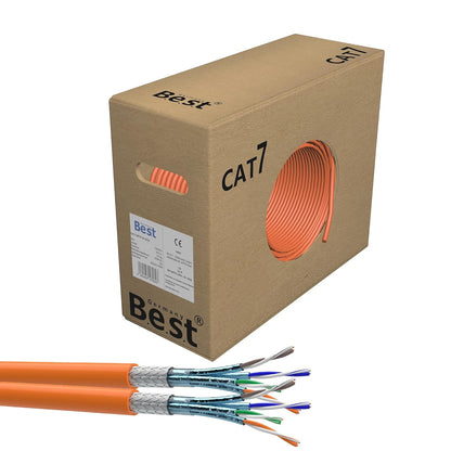 CAT 7 Verlegekabel 50m Duplex Gigabit Netzwerkkabel KUPFER