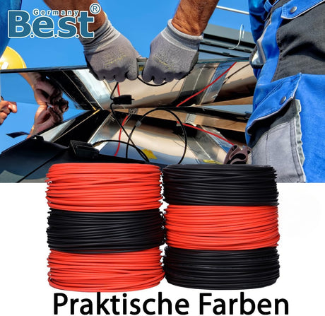 Solarkabel 4mm² 6mm² PV Kabel H1Z2Z2-K Photovoltaik Solarleitung Rot Schwarz 50m 100m für Solaranlage PV Anlage (Kopie)
